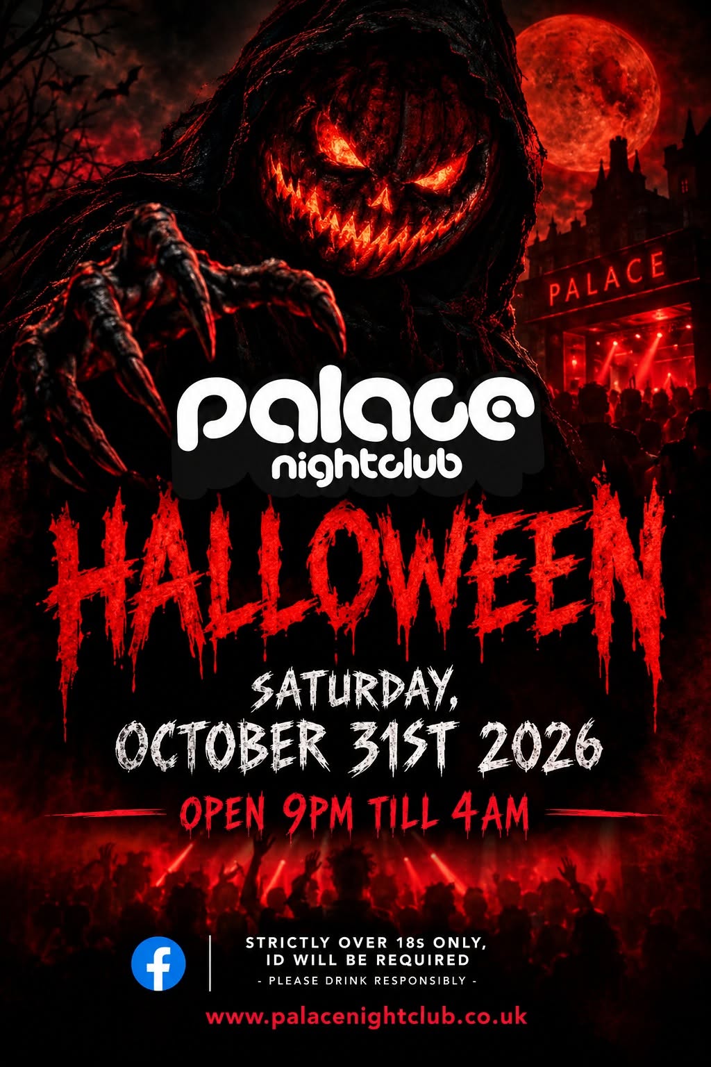 Halloween at The Palace Nightclub, Saturday 31 October